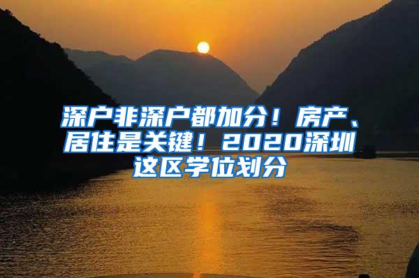 深户非深户都加分！房产、居住是关键！2020深圳这区学位划分