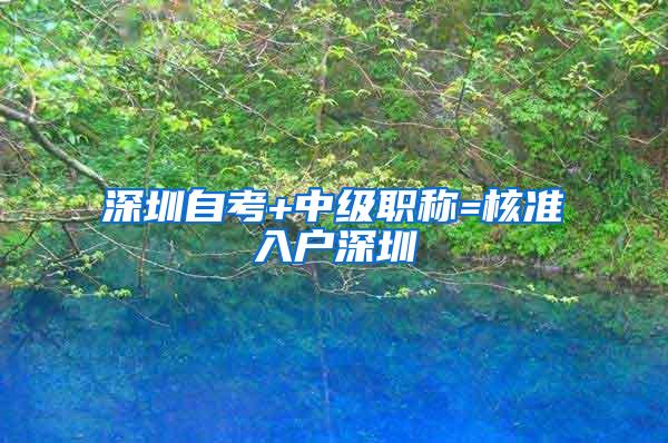 深圳自考+中级职称=核准入户深圳
