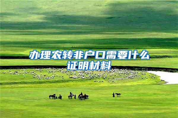 办理农转非户口需要什么证明材料