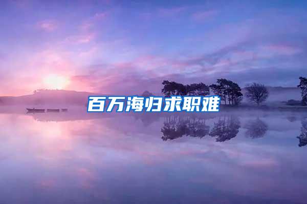 百万海归求职难