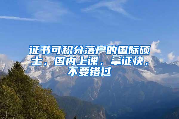证书可积分落户的国际硕士，国内上课，拿证快，不要错过