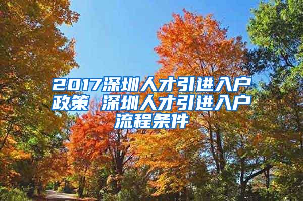 2017深圳人才引进入户政策 深圳人才引进入户流程条件