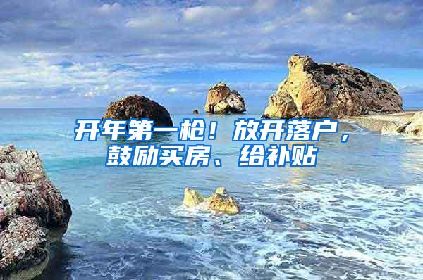 开年第一枪！放开落户，鼓励买房、给补贴
