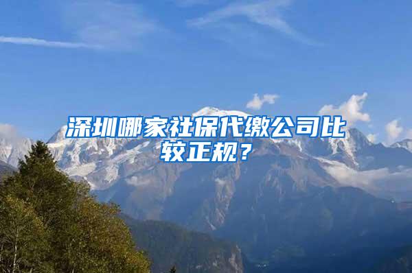 深圳哪家社保代缴公司比较正规？