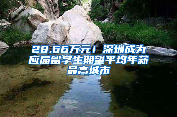 28.66万元！深圳成为应届留学生期望平均年薪最高城市