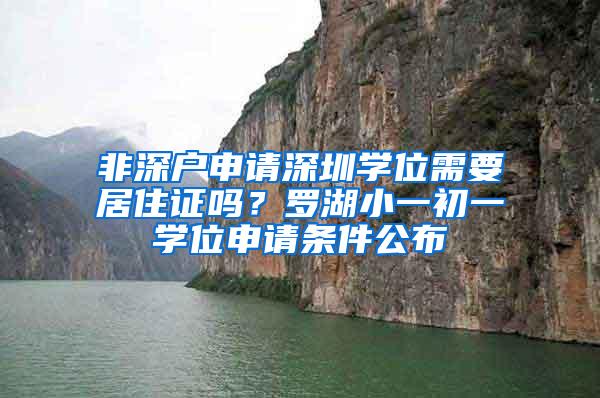 非深户申请深圳学位需要居住证吗？罗湖小一初一学位申请条件公布