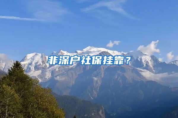 非深户社保挂靠？