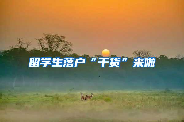 留学生落户“干货”来啦