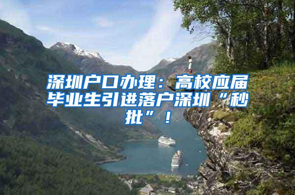深圳户口办理：高校应届毕业生引进落户深圳“秒批”！