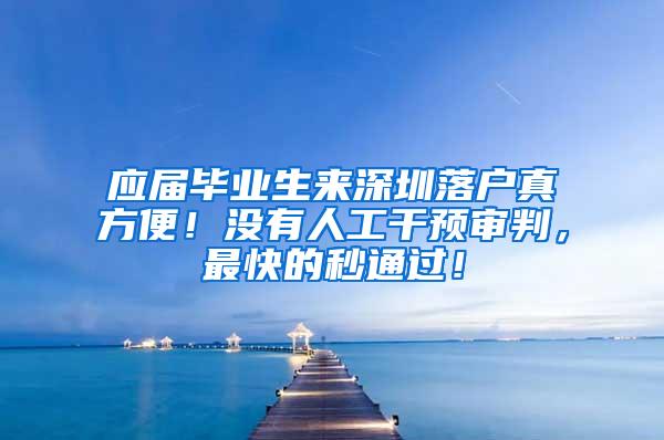 应届毕业生来深圳落户真方便！没有人工干预审判，最快的秒通过！