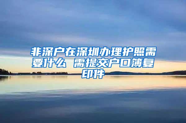 非深户在深圳办理护照需要什么 需提交户口簿复印件