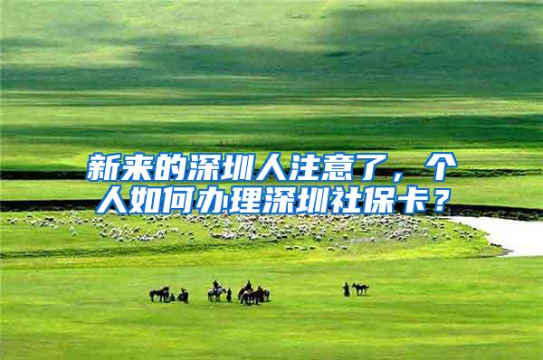 新来的深圳人注意了，个人如何办理深圳社保卡？