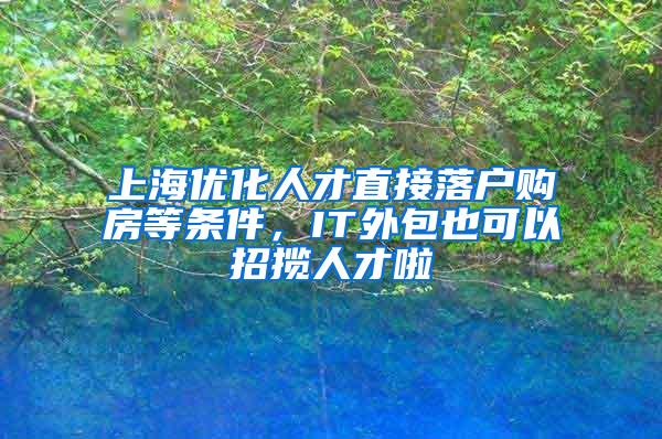上海优化人才直接落户购房等条件，IT外包也可以招揽人才啦