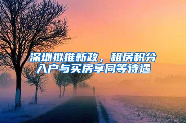 深圳拟推新政，租房积分入户与买房享同等待遇