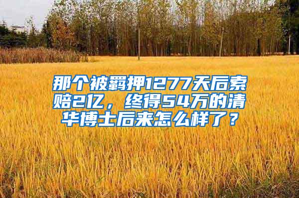 那个被羁押1277天后索赔2亿，终得54万的清华博士后来怎么样了？