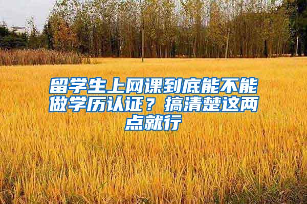 留学生上网课到底能不能做学历认证？搞清楚这两点就行