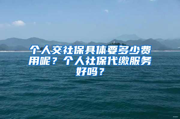 个人交社保具体要多少费用呢？个人社保代缴服务好吗？