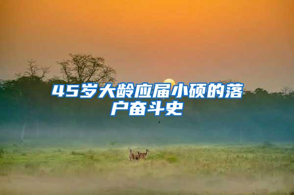 45岁大龄应届小硕的落户奋斗史