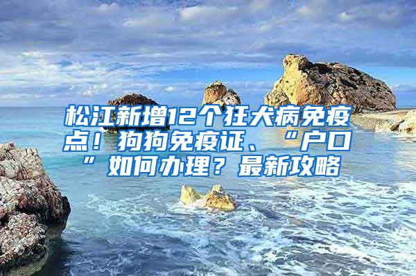 松江新增12个狂犬病免疫点！狗狗免疫证、“户口”如何办理？最新攻略→