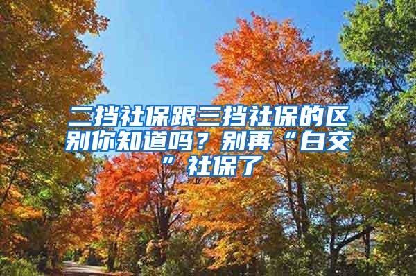 二挡社保跟三挡社保的区别你知道吗？别再“白交”社保了
