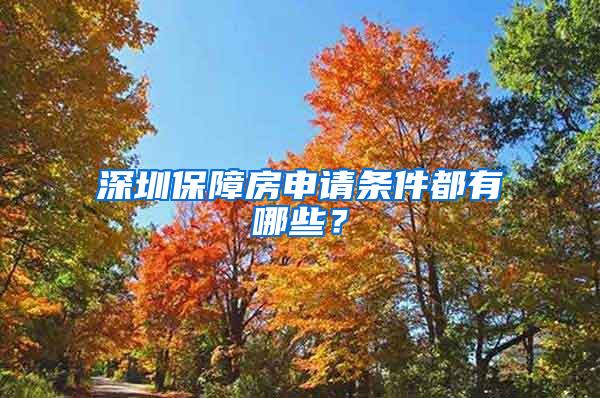 深圳保障房申请条件都有哪些？