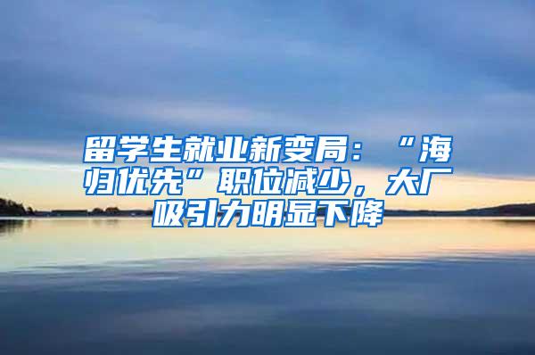 留学生就业新变局：“海归优先”职位减少，大厂吸引力明显下降