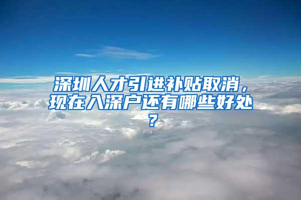 深圳人才引进补贴取消，现在入深户还有哪些好处？