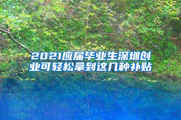 2021应届毕业生深圳创业可轻松拿到这几种补贴