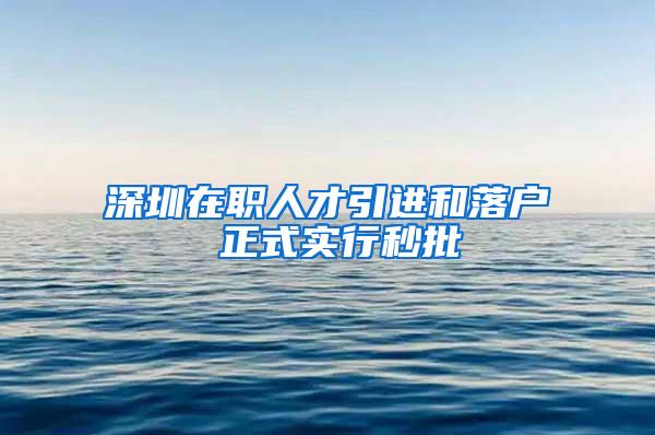 深圳在职人才引进和落户 正式实行秒批