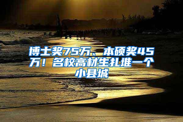 博士奖75万、本硕奖45万！名校高材生扎堆一个小县城