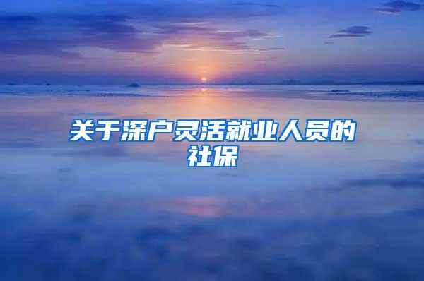 关于深户灵活就业人员的社保