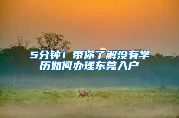 5分钟！带你了解没有学历如何办理东莞入户