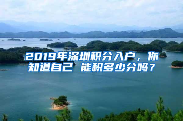 2019年深圳积分入户，你知道自己 能积多少分吗？