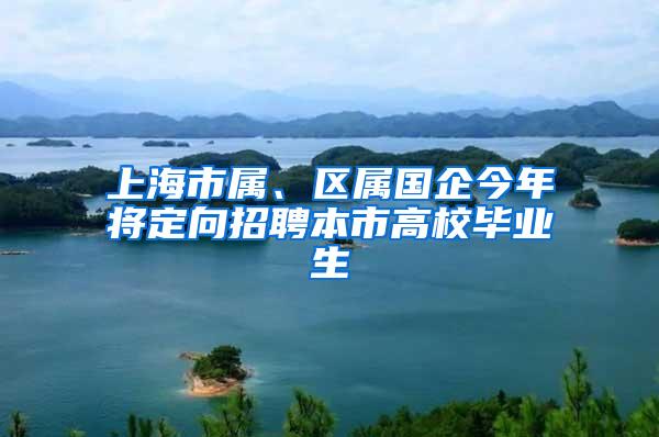上海市属、区属国企今年将定向招聘本市高校毕业生