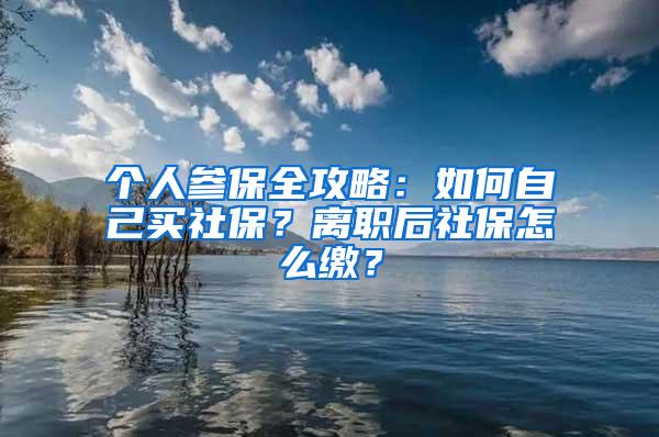 个人参保全攻略：如何自己买社保？离职后社保怎么缴？