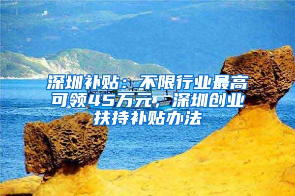 深圳补贴：不限行业最高可领45万元，深圳创业扶持补贴办法