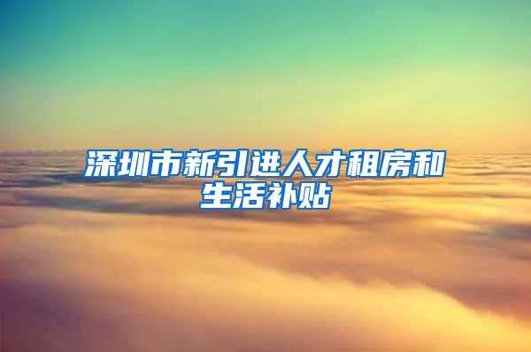 深圳市新引进人才租房和生活补贴