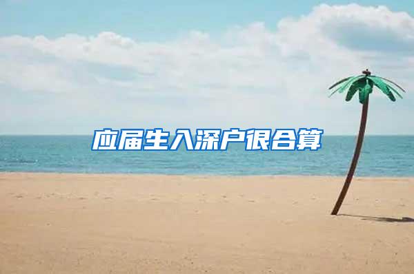 应届生入深户很合算