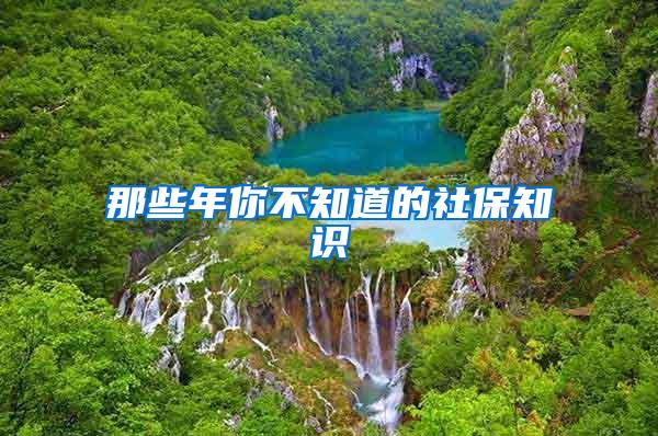 那些年你不知道的社保知识