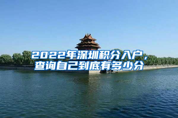 2022年深圳积分入户，查询自己到底有多少分