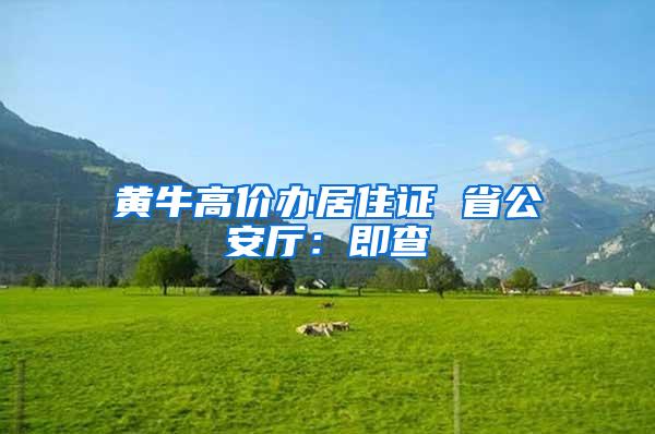 黄牛高价办居住证 省公安厅：即查
