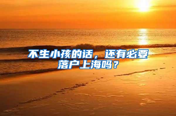 不生小孩的话，还有必要落户上海吗？