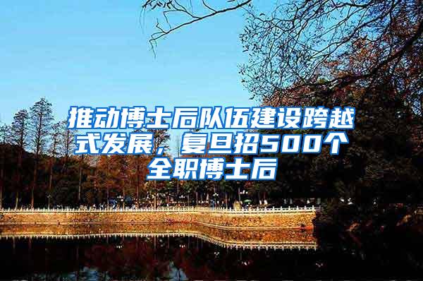 推动博士后队伍建设跨越式发展，复旦招500个全职博士后