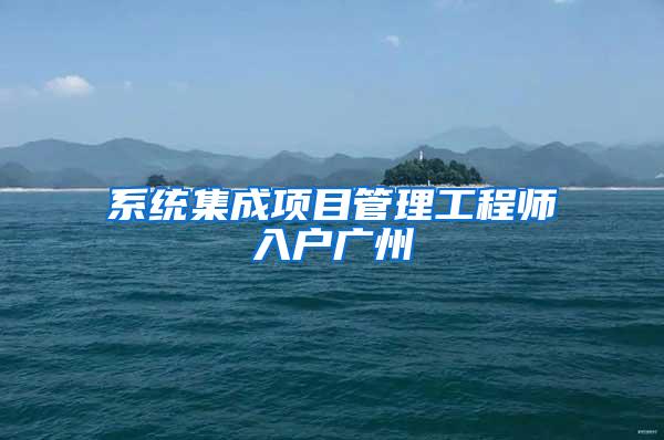 系统集成项目管理工程师入户广州