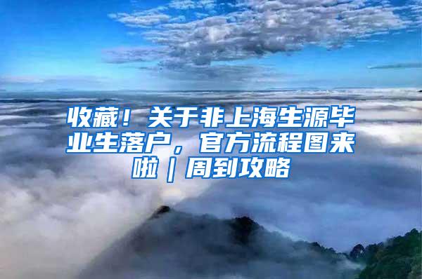 收藏！关于非上海生源毕业生落户，官方流程图来啦｜周到攻略