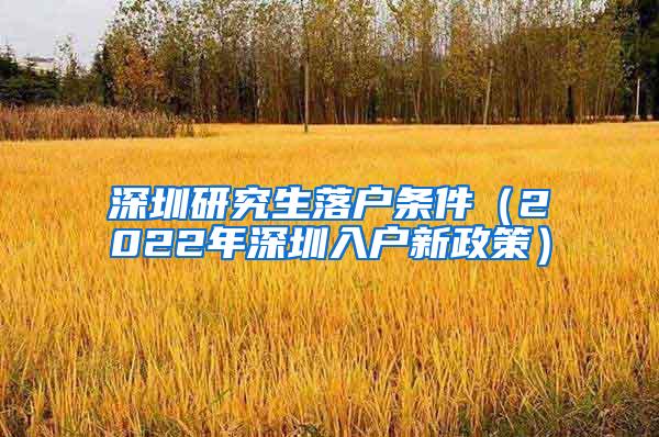 深圳研究生落户条件（2022年深圳入户新政策）
