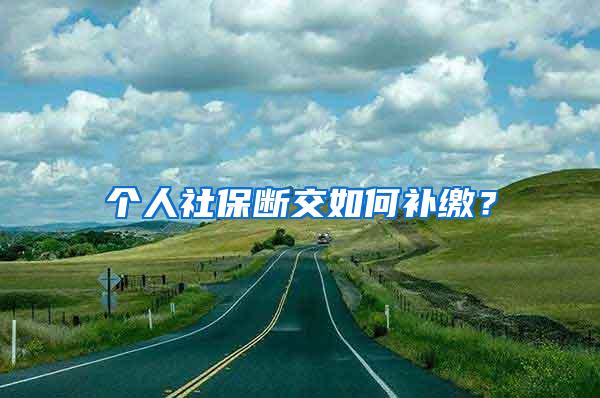 个人社保断交如何补缴？