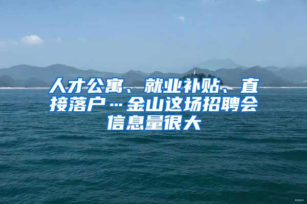 人才公寓、就业补贴、直接落户…金山这场招聘会信息量很大