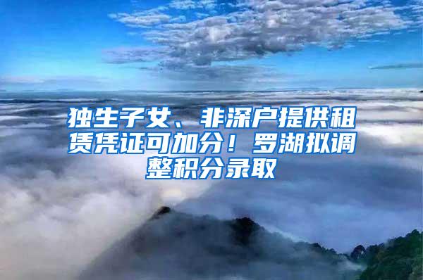 独生子女、非深户提供租赁凭证可加分！罗湖拟调整积分录取