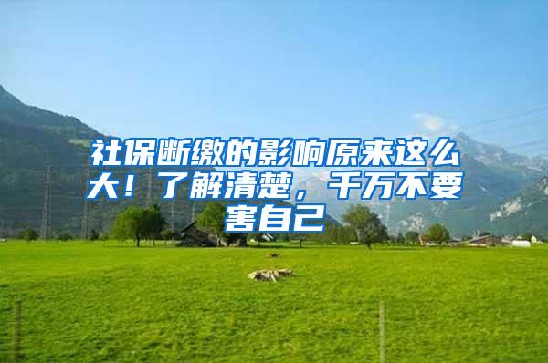 社保断缴的影响原来这么大！了解清楚，千万不要害自己